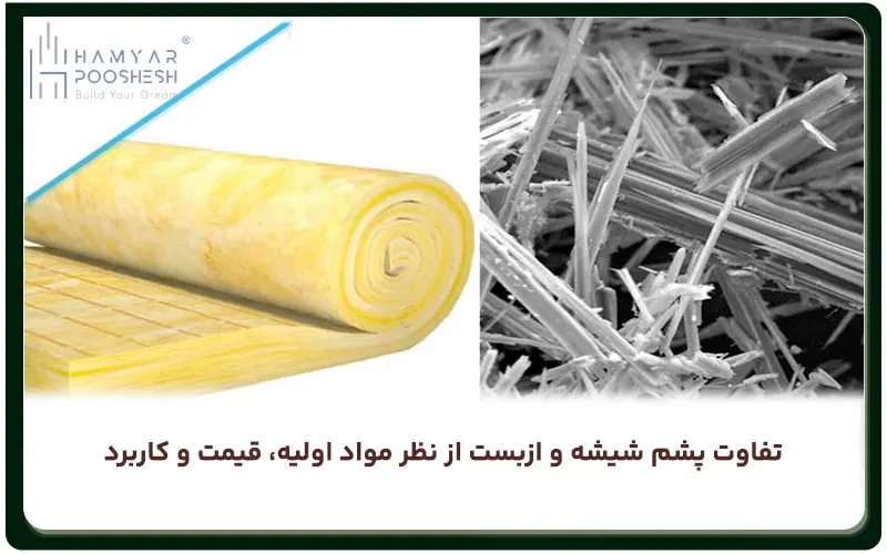 مقایسه پشم شیشه و ازبست از نظر قیمت، کاربرد و مواد اولیه